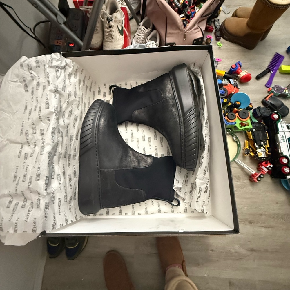 Black Leather Ankle Boots